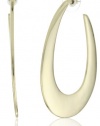 Nine West Gold-Tone Sand Blasted Large Open Hoop Earrings