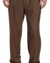 Louis Raphael ROSSO Men's Poly Viscose Super 150S Luxe Twill Hidden Extension Pleated Dress Pant,Fawn,33x30