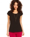 A peplum hem adds feminine flair to this Kensie top, a hot fall trend!