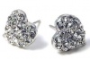 Adorable Crystal Embellished Mini Heart Stud 3/8 Stud Earrings