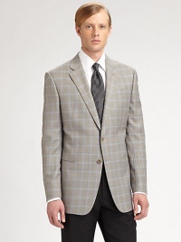 Richly tailored dress essential in modern silhouette rendered in fine Italian wool.Two-button closureNotch lapelChest, waist welt pocketsSide ventsAbout 30 from shoulder to hemWoolDry cleanMade in Italy Richly tailored dress essential in modern silhouette rendered in fine Italian wool.Two-button closureNotch lapelChest, waist welt pocketsSide ventsAbout 30 from shoulder to hemWoolDry cleanMade in Italy