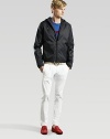 Water-repellent style is lightly padded for added comfort.Drawstring hoodFront zipperCinched cuffs and hemPolyamideDry cleanImported