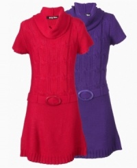 Have her looking smart when she heads off to school in this cowl-neck sweater dress from Planet Gold. Have her looking smart when she heads off to school in this cowl-neck sweater dress from Planet Gold.