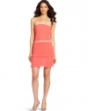 Nine West Dresses Women's Strapless Mesh Pleated Dress