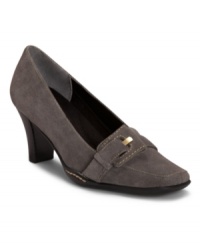 The perfect mix of business and pleasure. Aerosoles adds a trendy buckle embellishment and smartly stacked heel to the classic loafer silhouette of these Dancing Queen pumps. The perfect mix of business and pleasure. Aerosoles adds a trendy buckle embellishment and smartly stacked heel to the classic loafer silhouette of these Dancing Queen pumps.