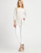 A crisp, stretch cotton style with clean lines and alluring back vents.Side zipperBack seamsBack ventsInseam, about 2763% cotton/31% nylon/6% elastaneDry cleanMade in USA of imported fabric Model shown is 5'10 (177cm) wearing US size 4. 