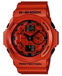This durable G-Shock analog-digital watch is sculpted in a 3D design, lending a look of toughness. This durable G-Shock analog-digital watch is sculpted in a 3D design, lending a look of toughness.