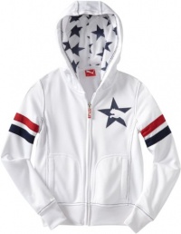 PUMA Girl's 7-16 Stars And Stripes Jacket, White, Medium=8-10 PUMA Girl's 7-16 Stars And Stripes Jacket, White, Medium=8-10