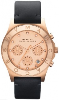 Marc by Marc Women's MBM1188 Black Leather Quartz Watch with Gold Dial