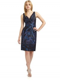 THE LOOKV surplice necklineSleevelessShirred waistbandFront pleats on skirtConcealed back zip with hook-and-eye closureTHE FITAbout 28½ from shoulder to hemTHE MATERIAL40% acetate/38% silk/18% polyester/4% polyamideFully linedCARE & ORIGINDry cleanImportedModel shown is 5'10 (177cm) wearing US size 4. THE LOOKV surplice necklineSleevelessShirred waistbandFront pleats on skirtConcealed back zip with hook-and-eye closureTHE FITAbout 28½ from shoulder to hemTHE MATERIAL40% acetate/38% silk/18% polyester/4% polyamideFully linedCARE & ORIGINDry cleanImportedModel shown is 5'10 (177cm) wearing US size 4.