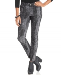 Get the skinny on this season's style with jeggings in a cool herringbone print, from DKNY Jeans. Get the skinny on this season's style with jeggings in a cool herringbone print, from DKNY Jeans.