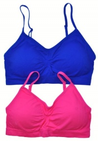 2 Pack: Seamless Nylon Spandex Spree Light Support Sports Bra 2 Pack: Seamless Nylon Spandex Spree Light Support Sports Bra