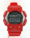 Mens Diamond Watch Shiny Red Shock Style King Master