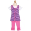 Nicole Miller Pink Purple stripe 2pc Fall Outfit Baby Girls 24M