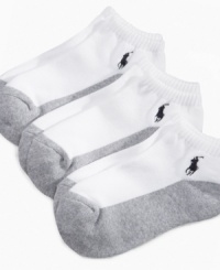 A classic ped comes from a classic brand. Ralph Lauren's cotton ped length socks come in an affordable three pack and are comfortable and sporty. A classic ped comes from a classic brand. Ralph Lauren's cotton ped length socks come in an affordable three pack and are comfortable and sporty.