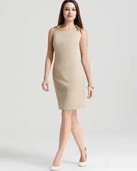 Trimmed in trend-right neon, T Tahari's square neck Sylvia dress lends flattery to the figure with a classic fitted silhouette. Trimmed in trend-right neon, T Tahari's square neck Sylvia dress lends flattery to the figure with a classic fitted silhouette.