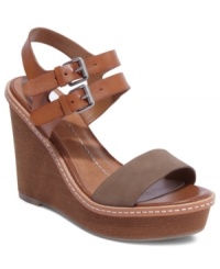 Structure and strappy with carefully stitched detailing, DV by Dolce Vita's Janna platform wedges are an adorable addition to your shoe collection. Structure and strappy with carefully stitched detailing, DV by Dolce Vita's Janna platform wedges are an adorable addition to your shoe collection.