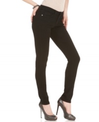 GUESS? brings you the new classic, the skinny black jeggings. Pair with heels and a tee for a casually sexy look! GUESS? brings you the new classic, the skinny black jeggings. Pair with heels and a tee for a casually sexy look!