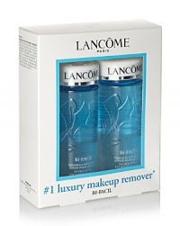This award-winning, luxury makeup remover gently whisks away all types of eye makeup, even waterproof mascara. Simply shake to activate the bi-phase formula that leaves the eye area perfectly clean. The lipid phase lifts off eye makeup, while the water phase contains special emollients to refresh and condition skin without a greasy residue. Gentle enough for sensitive eyes. Ophthalmologist tested. No wonder there's a cult following. Set contains two (2) bottles of Bi-Facil, 4.2 oz. each. This award-winning, luxury makeup remover gently whisks away all types of eye makeup, even waterproof mascara. Simply shake to activate the bi-phase formula that leaves the eye area perfectly clean. The lipid phase lifts off eye makeup, while the water phase contains special emollients to refresh and condition skin without a greasy residue. Gentle enough for sensitive eyes. Ophthalmologist tested. No wonder there's a cult following. Set contains two (2) bottles of Bi-Facil, 4.2 oz. each.