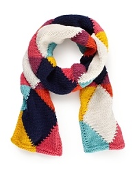 In collaboration with Women for Women, this colorful scarf from kate spade new york is hand knit by artisans in Bosnia. In collaboration with Women for Women, this colorful scarf from kate spade new york is hand knit by artisans in Bosnia.