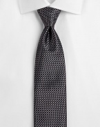 EXCLUSIVELY OURS. An essential element of sartorial style in fine, basketweave-patterned silk. SilkDry cleanMade in USA