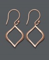A unique look that's both subtle and stylish. Studio Silver's etched teardrop-shaped earrings come in an intricate, cut-out design crafted from 18K rose gold over sterling silver. Approximate drop: 1-1/2 inches.