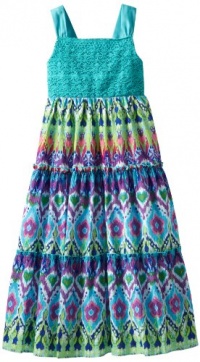 Bloome Girls 7-16 Plus Size Aztec Printed Maxi Dress, Multi/Turquoise , 16.5 Bloome Girls 7-16 Plus Size Aztec Printed Maxi Dress, Multi/Turquoise , 16.5