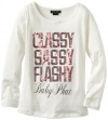 Baby Phat - Kids Girls 7-16 Print Tee With Sequins, Cream, Large