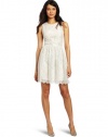 erin Erin Fetherston Women's Metallic Lace Dress, Metallic Lace/Swan, 0