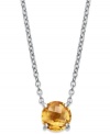 A sunshine-bright burst of color. Brilliant round-cut citrine (3 ct. t.w.) adorns this delicate sterling silver pendant. Approximate length: 18 inches. Approximate drop: 1 inch.