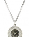 Judith Jack Impact Silver Sterling Silver, Marcasite and Crystal Button Pendant Necklace