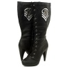 Breckelle's Vicky-13 Black Military Mid Knee High Heel Boots, Size: 7 (M) US [Apparel]