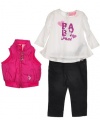 Baby Phat - Kids Baby-girls Newborn Puffer Vest Set, Black, 3-6 Months