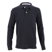 Tommy Hilfiger Boys (age 9-16) Plain Long Sleeve Polo Top Navy Age 16 Tommy Hilfiger Boys (age 9-16) Plain Long Sleeve Polo Top Navy Age 16