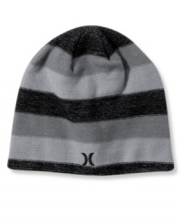 Stay warm and look cool in this Hurley beanie. Stay warm and look cool in this Hurley beanie.