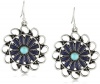 Lucky Brand Adornment Silver-Tone Blue Openwork Flower Earrings
