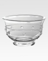 This quintessential centerpiece bowl is stunning within any space, the perfect vessel for any display.Lead-free glassDishwasher safe, gentle cycleFour quart capacityImported