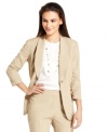 Nine West kept things sleek and simple on this jacket, adorning it with a single button closure and giving the chic  shawl collar center stage.