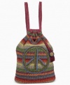 Peace out with this groovy backpack from The Sak. Colorful stripes and prominent peace sign grace the outside, while the spacious interior lets you take along more than just the essentials.