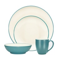 Noritake Colorwave Turquoise 4-Piece Place Setting, Coupe Shape Noritake Colorwave Turquoise 4-Piece Place Setting, Coupe Shape
