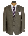 Calvin Klein Mens 2 Button Gray Tan Slim Fit Wool Sport Coat Jacket