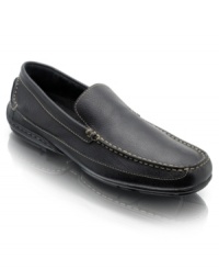 Go casual without going overboard and slip into these handsome stitched drivers from Rockport. Go casual without going overboard and slip into these handsome stitched drivers from Rockport.