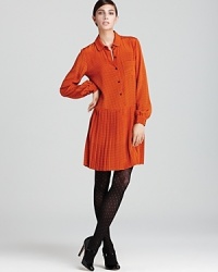 With a rich print and generous pleats, this kate spade new york dress lends ladylike presence to your everyday look. Finish with a flash of fur for serious luxe appeal.