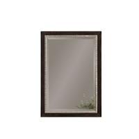 Accented with silverleaf trim, this wooden rim mirror is refined and unique. Accented with silverleaf trim, this wooden rim mirror is refined and unique.