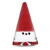 This Kosta Boda cone-shaped Santa figurine, designed by Anna Ehrner, is crafted a charming, festive holiday accent.