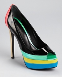From the imaginative mind of Ruthie Davis® come the Popsicle pumps--a color-rich silhouette in glossy patent. A double-layered platform ensures the style isn't without Davis's signature quirky touch. From the imaginative mind of Ruthie Davis® come the Popsicle pumps--a color-rich silhouette in glossy patent. A double-layered platform ensures the style isn't without Davis's signature quirky touch.