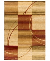 A modern, abstract design is rendered in muted crimson, golds and earthy colors in the Northport area rug for a sophisticated accent anywhere. Made in the USA of dense, yet luxuriously soft polypropylene, this area rug withstands heavy traffic with enduring style. (Clearance) A modern, abstract design is rendered in muted crimson, golds and earthy colors in the Northport area rug for a sophisticated accent anywhere. Made in the USA of dense, yet luxuriously soft polypropylene, this area rug withstands heavy traffic with enduring style. (Clearance)