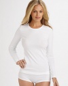 A scoopneck style perfect in comfortable cotton. Scoopneck Long sleeves Pull-on style 96% cotton/4% elastane Machine wash Imported 