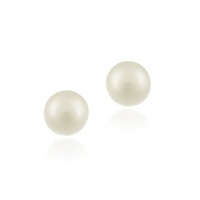 Sterling Silver Freshwater Cultured White Button Pearl 5.5-6mm Stud Earrings Sterling Silver Freshwater Cultured White Button Pearl 5.5-6mm Stud Earrings