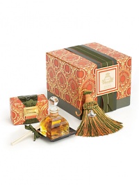 Three unique products in a custom-designed elegant gift box wrapped in paper that reflects each fragrance. Enjoy a trio of our most popular products, wrapped and ready to give. Includes TasselAire (6 oz.), PetiteEssence (1.7 oz.) with mirrored tray, and Luxury Bath Bar (8.2 oz.). An elegant present for you or your family and friends, the Gift Suite box is wrapped in custom-designed gold foil-stamped paper symbolizing Bitter Orange. Three unique products in a custom-designed elegant gift box wrapped in paper that reflects each fragrance. Enjoy a trio of our most popular products, wrapped and ready to give. Includes TasselAire (6 oz.), PetiteEssence (1.7 oz.) with mirrored tray, and Luxury Bath Bar (8.2 oz.). An elegant present for you or your family and friends, the Gift Suite box is wrapped in custom-designed gold foil-stamped paper symbolizing Bitter Orange.